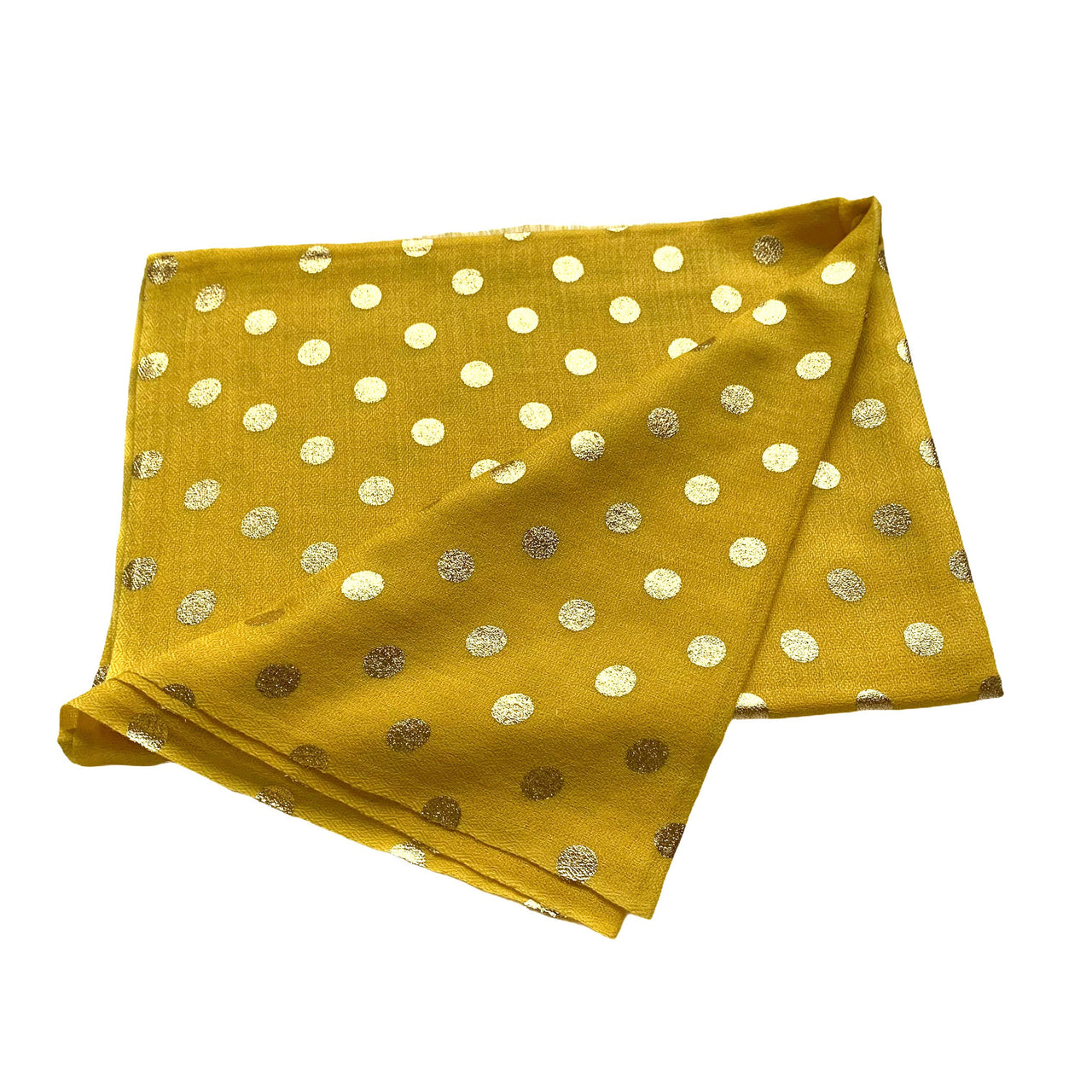 Yellow Cashmere  Polka Dots Scarf/Shawl/wrap