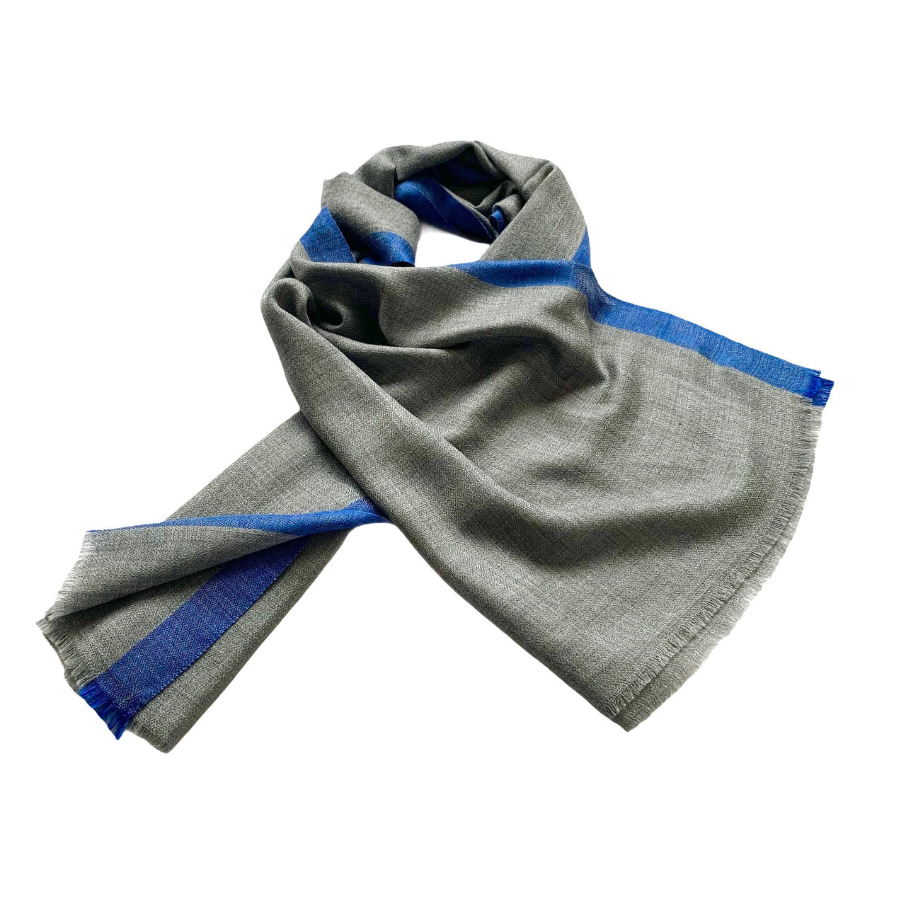 Grey Blue Cashmere Silk  Scarf Shawl Woman’s Wrap Mens Scarf Stole