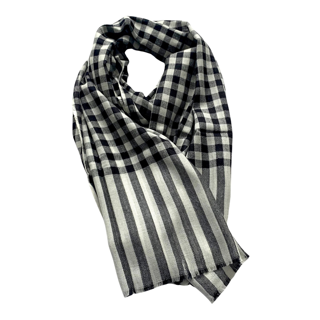 Black and white Cashmere Shawl Scarf Wrap Stole Ultra-soft, lightweight Extremely Warm