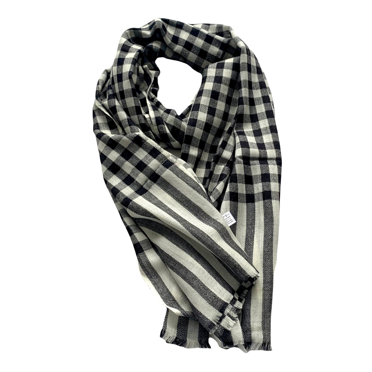 Black and white Cashmere Shawl Scarf Wrap Stole Ultra-soft, lightweight Extremely Warm