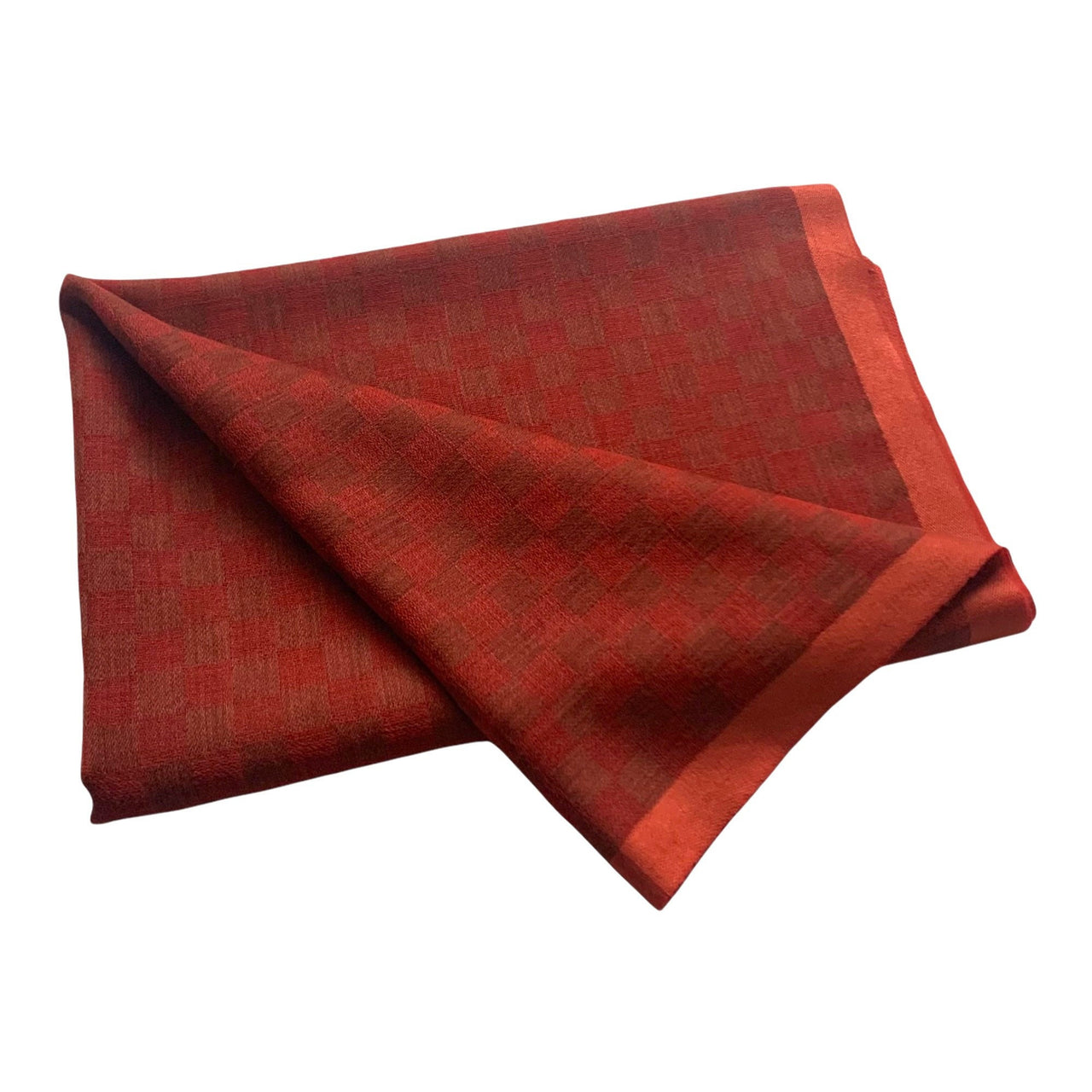 Ombré Brown checkered Silk Wool Pashmina Scarf Shawl Wrap Stole