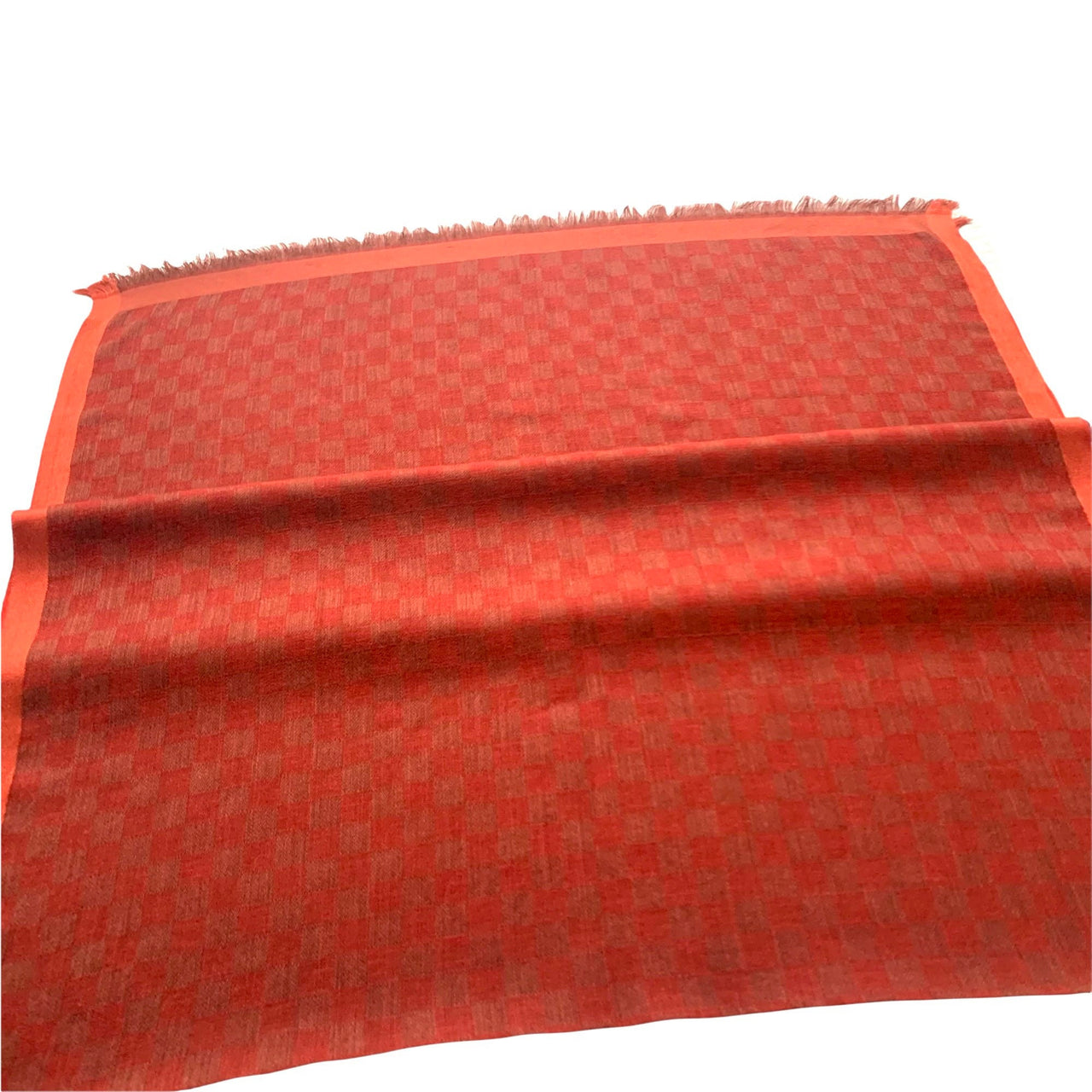 Ombré Brown checkered Silk Wool Pashmina Scarf Shawl Wrap Stole