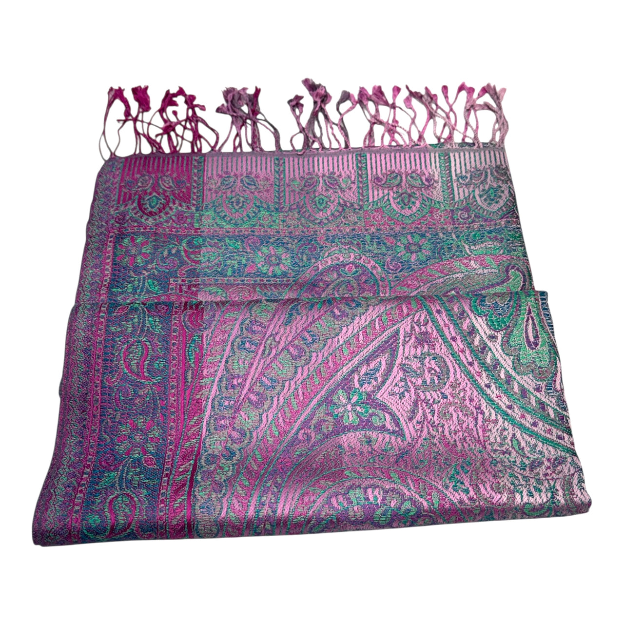 Gorgeous pink purple Silk Scarf Multicoloured with Paisley Design  Pashmina Shawl Scarf Stole women’s Wrap