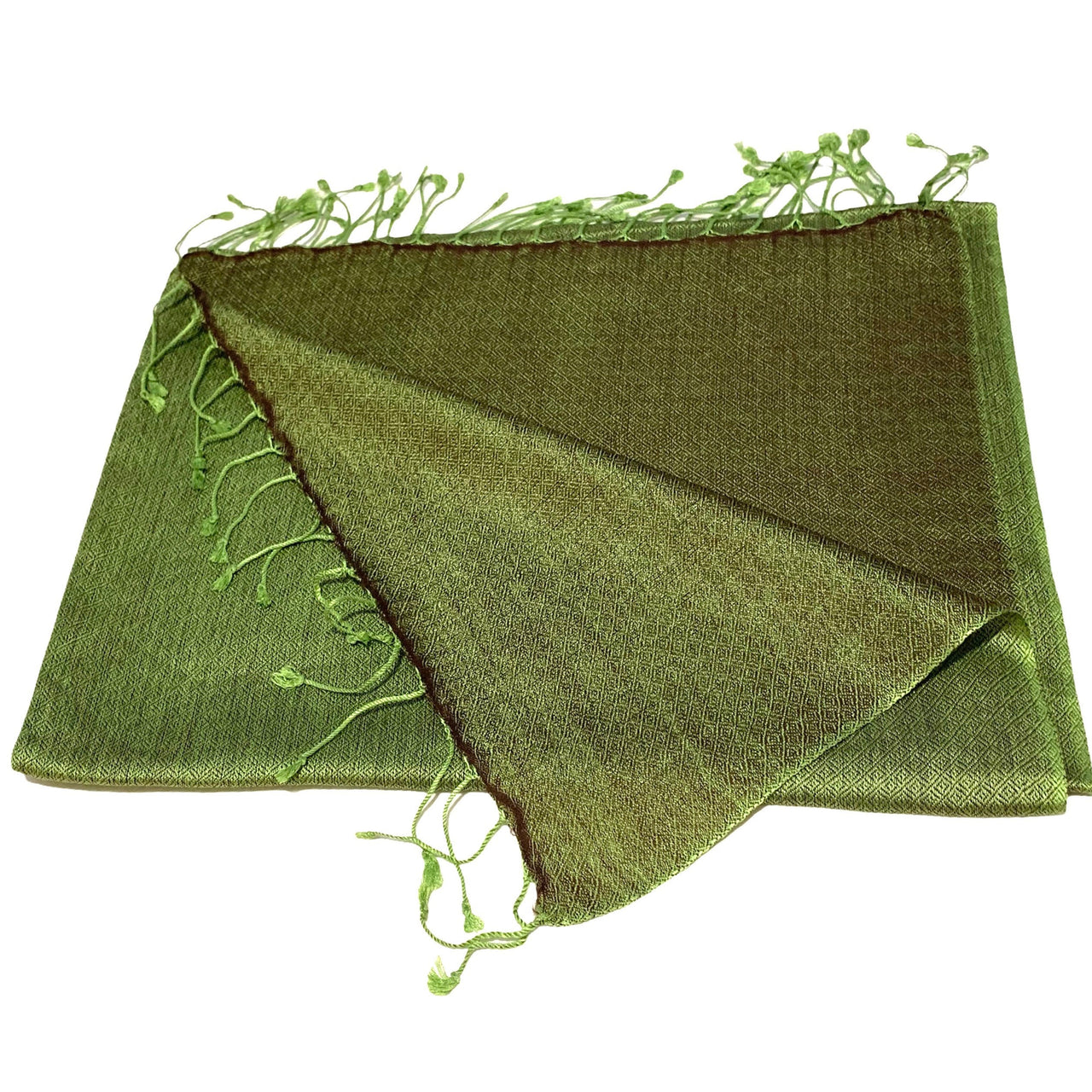 Green Silk Wool Pashmina Shawl Stole Wrap Scarf