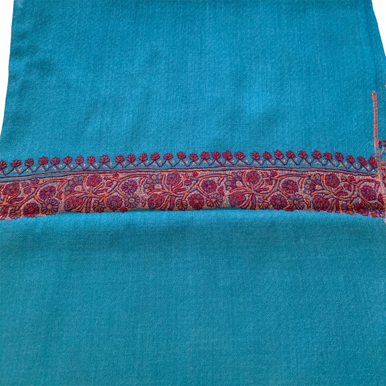 Teal Cashmere Pashmina Hand embroidered Scarf/Shawl/Wrap/Stole