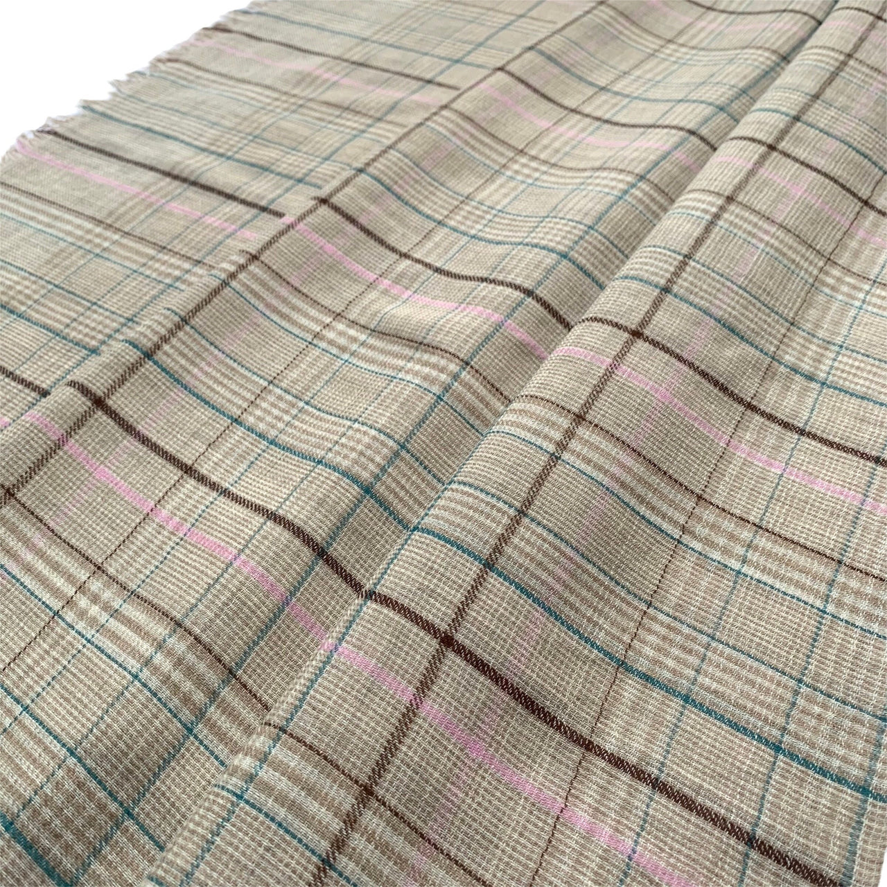 Stunning Reversible Unisex Scarf Shawl Checkered Beige Multicoloured Wrap Stole