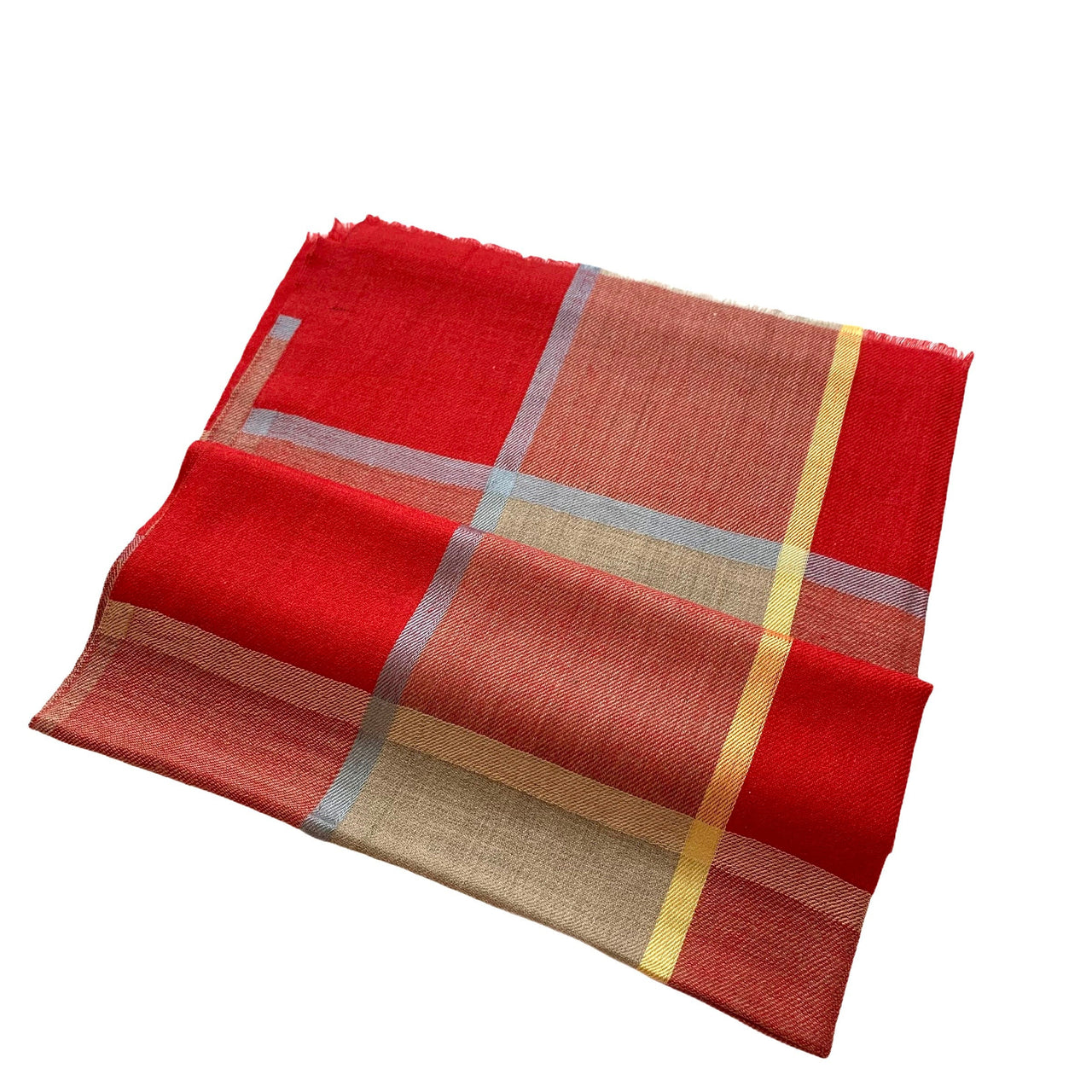 Cashmere Silk  Red/Beige Unisex Scarf/Shawl/Wrap/Stole 28x76”inches