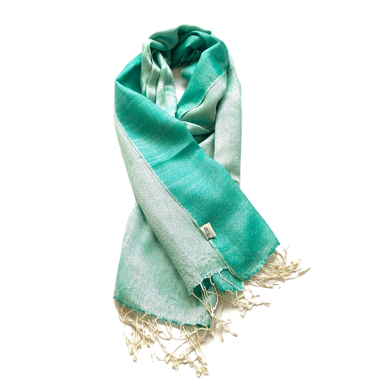 Mint Cream Silk Wool Pashmina Reversible Scarf Shawl Wrap Stole