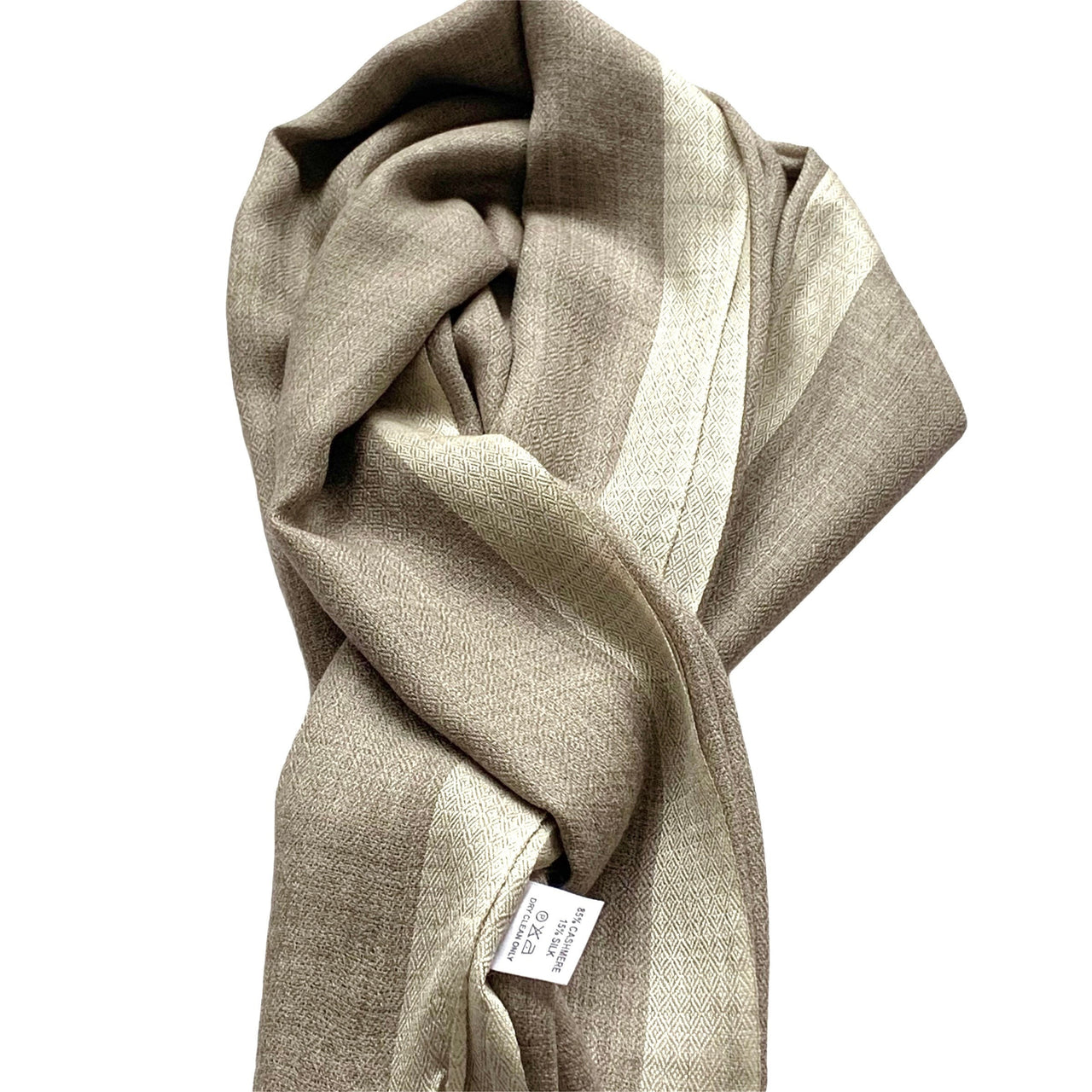 Classic Grey Beige Soft Cashmere  Silk Minimal scarf  shawl wrap Stole