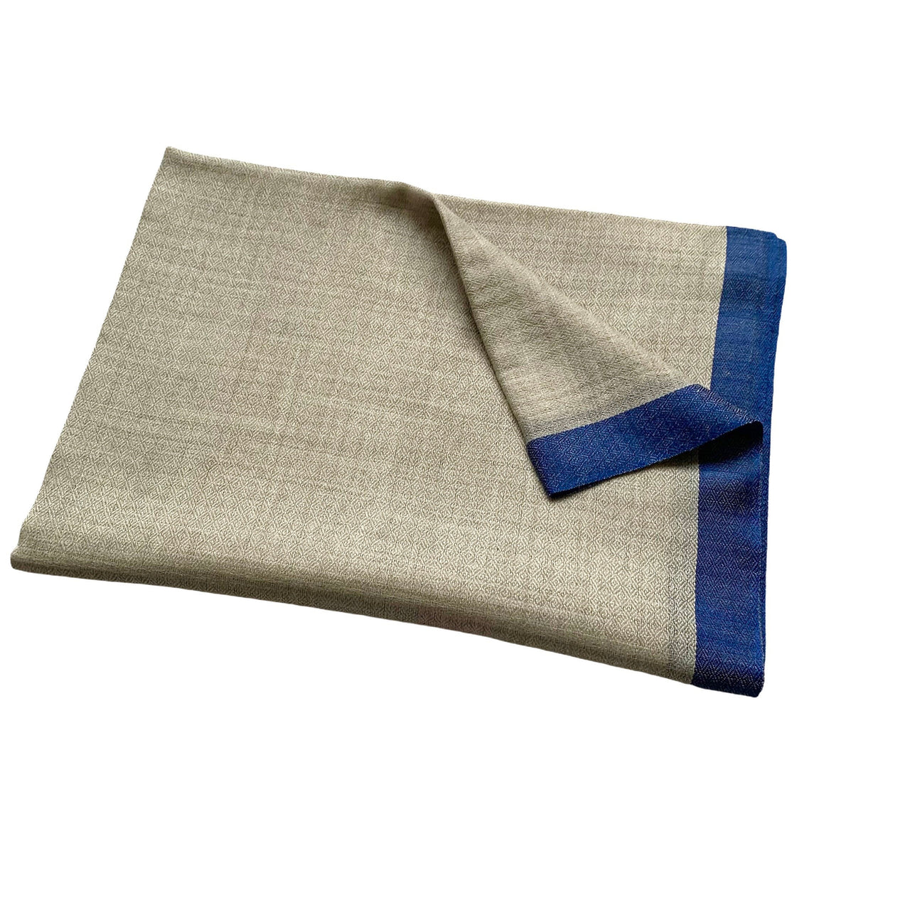 Cashmere Silk Scarf Cream Blue  Unisex Neck scarf shawl Women’s wrap/Stole