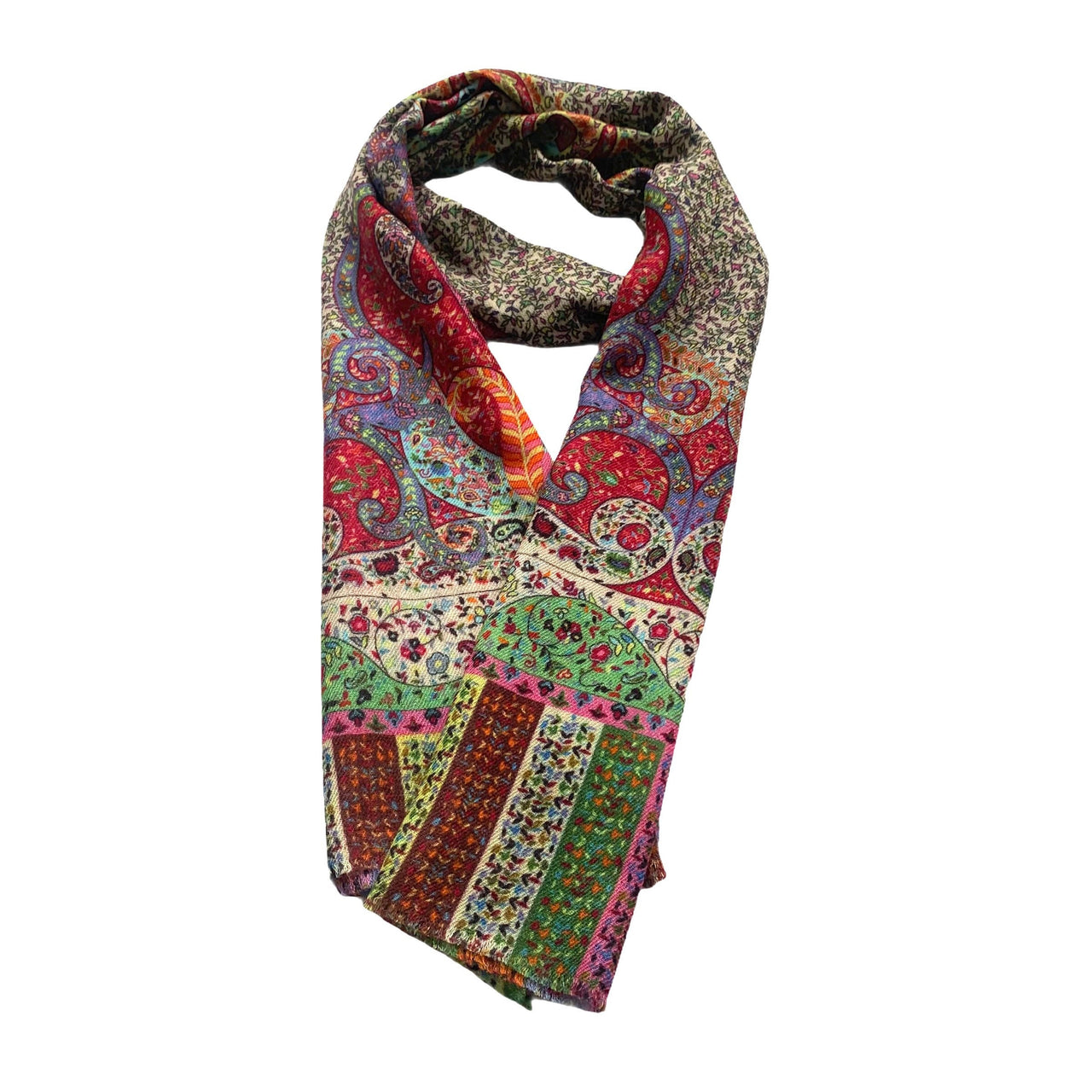 Cream Cashmere Paisley Multicoloured Scarf Shawl Stole  Women’s Wrap