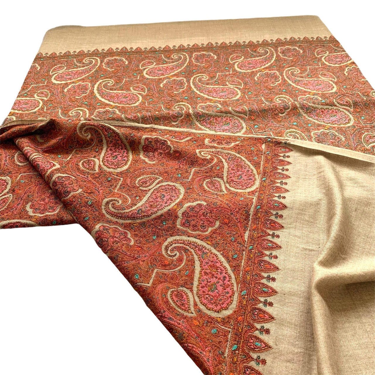 Cashmere Pashmina Embroidered  Kalamkari Oversized Shawl , Women’s Wrap ,Luxurious Cashmere Meditation Shawl, Mother’s Gift
