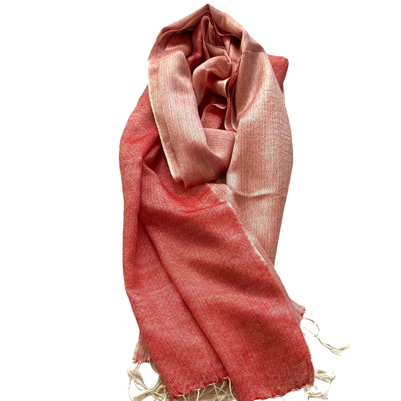 Pink Cream Silk-Wool Pashmina Scarf Shawl Stole Wrap