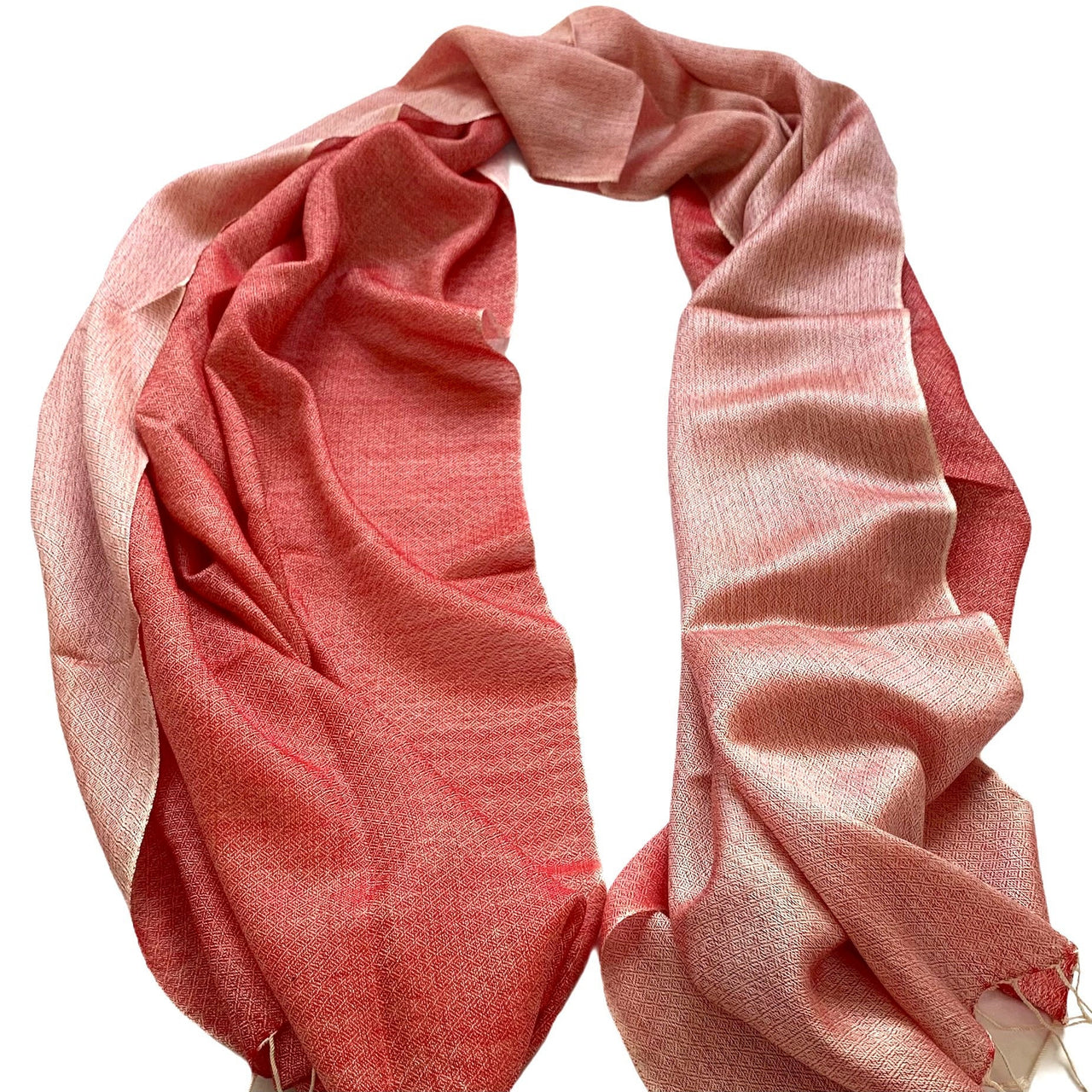 Pink Cream Silk-Wool Pashmina Scarf Shawl Stole Wrap