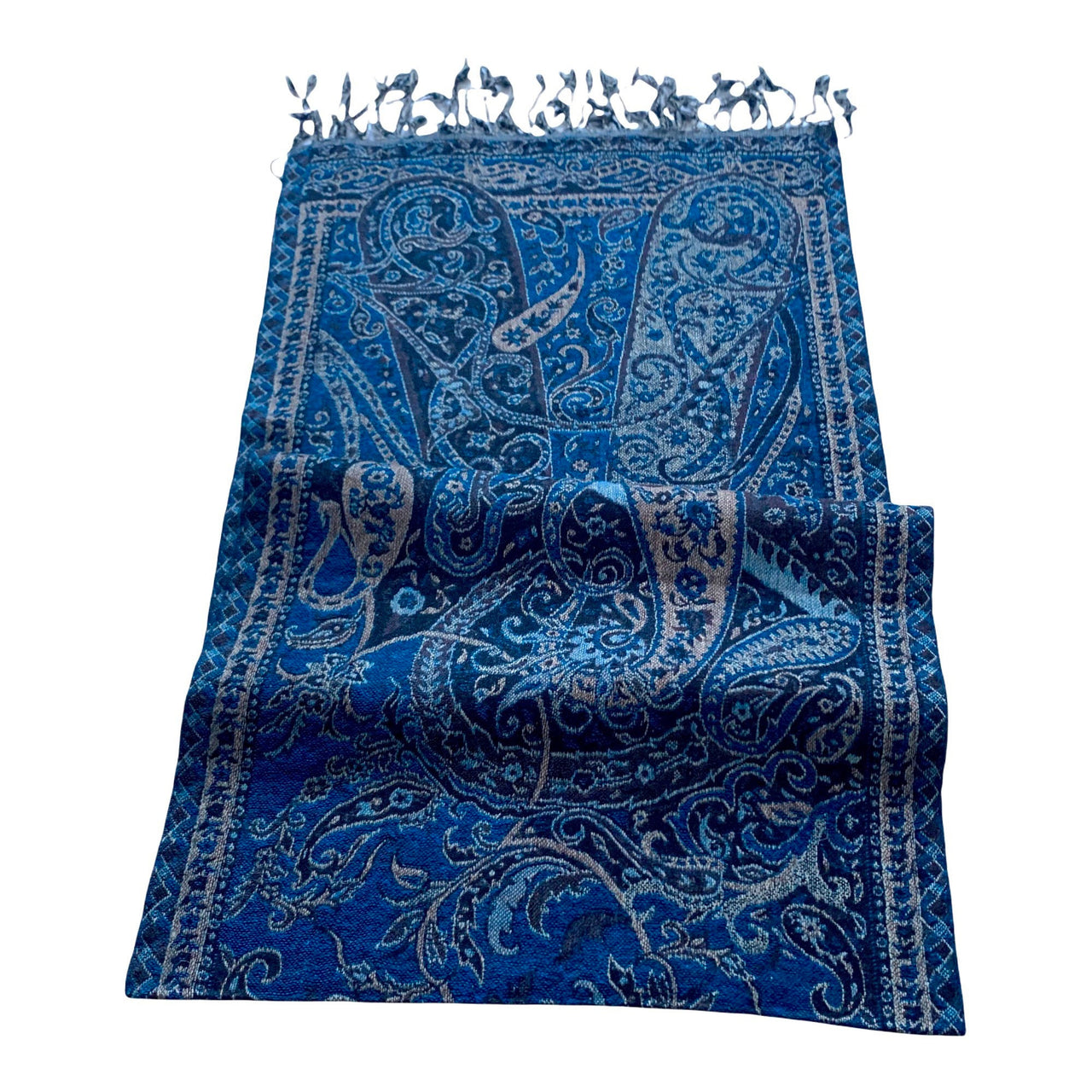 Gorgeous Black Beige Reversible Scarf Unisex Paisley Wool Scarf for Women & Men Outdoor Neck Warmer Winter Fall Lambs Wool