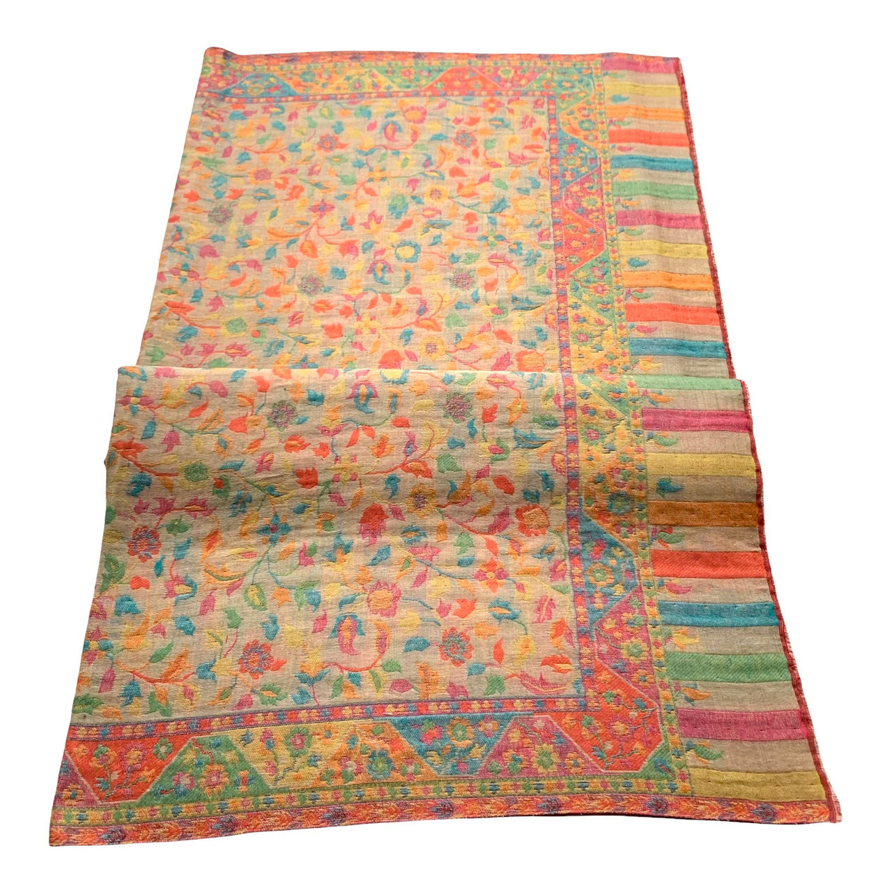 Stunning Paisley floral Wool Shawl Multicoloured  Scarf Wrap