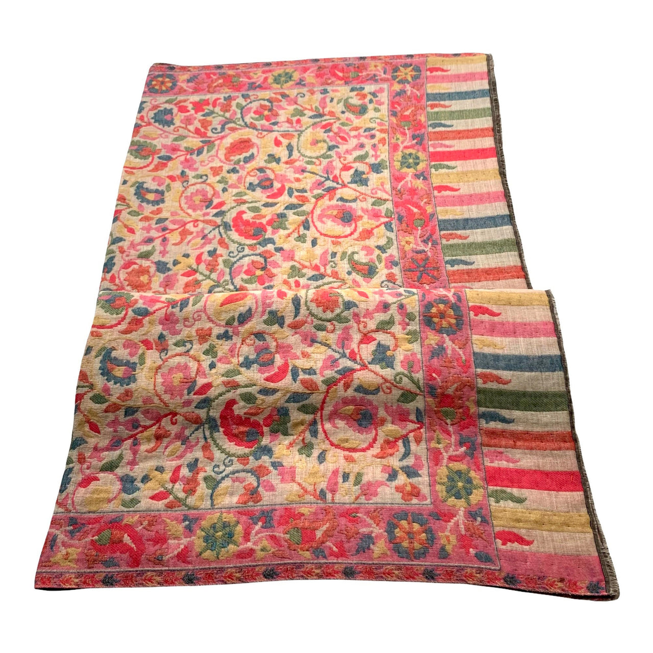 Gorgeous Reversible Kani woven wool Shawl wrap throw blanket