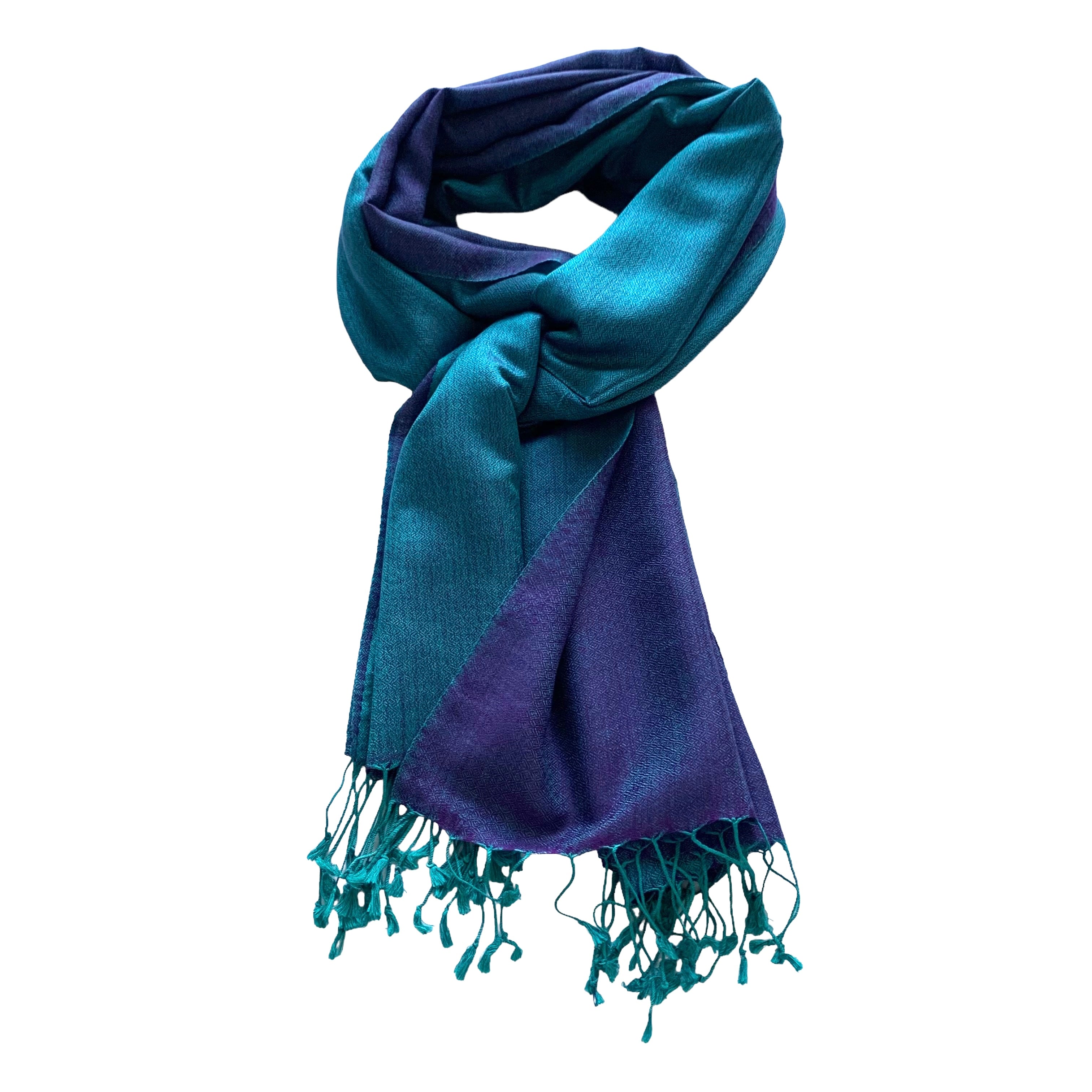 Pure Cashmere Scarf 2024 , Reversible Turquoise And Gold Brocade /Wedding Wrap/Elegant Formal Scarf